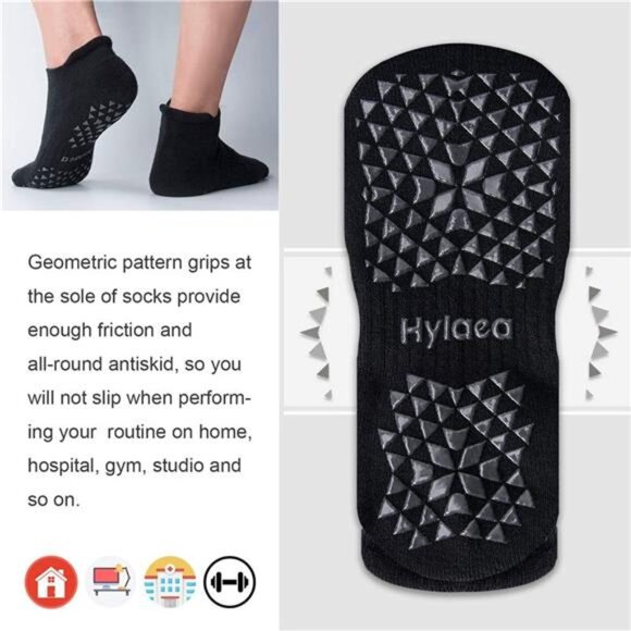 Unisex Non Slip Socks with Grip for Yoga, Hospital, Pilates, Barre | Ankle - Picture 6 of 7